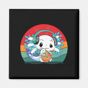 Kawaii Axolotl Ramen Noddles Retro Vintag Anime J Magnet