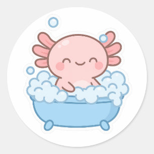 Kawaii Axolotl Schaumbad – Transparenter Aufkleber