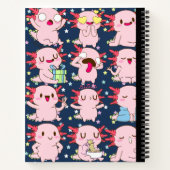 Kawaii Axolotl Spiralkomposition Notebook Notizblock (Rückseite)