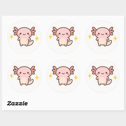 Kawaii Axolotl Sticker (Blatt)