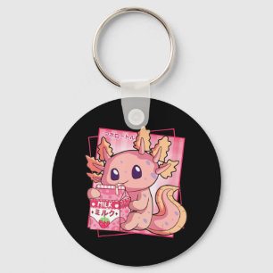 Kawaii Axolotl Strawberry Milk Anim Schlüsselanhänger
