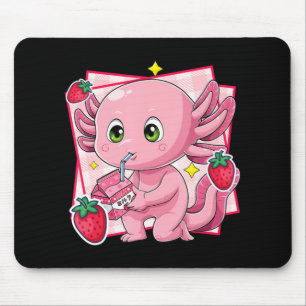 Kawaii Axolotl Strawberry Milk Japanisches Anime-G Mousepad