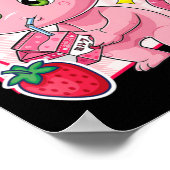 Kawaii Axolotl Strawberry Milk Japanisches Anime-G Poster (Ecke)