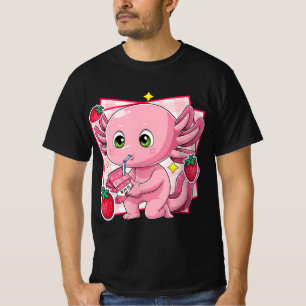 Kawaii Axolotl Strawberry Milk Japanisches Anime-G T-Shirt