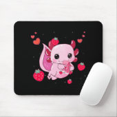 Kawaii Axolotl Strawberry Milk Shake Anime Gift Gi Mousepad (Mit Mouse)
