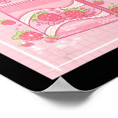 Kawaii Axolotl Strawberry Milk Shake Carton Japane Poster (Ecke)