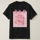 Kawaii Axolotl Strawberry Milk Shake Carton Japane T-Shirt (Design vorne)