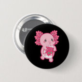 Kawaii Axolotl Strawberry Milk Teen Girl Kinder Ja Button (Vorne & Hinten)