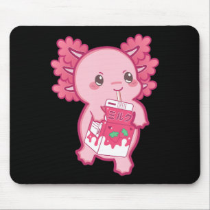 Kawaii Axolotl Strawberry Milk Teen Girl Kinder Ja Mousepad