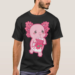 Kawaii Axolotl Strawberry Milk Teen Girl Kinder Ja T-Shirt