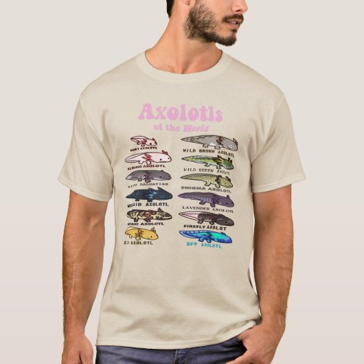 Kawaii Axolotl T - Shirt - Axolotls of the World (Vorderseite)