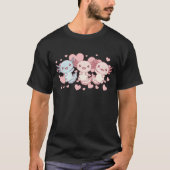 Kawaii Axolotl Trio with Hearts T-Shirt (Vorderseite)