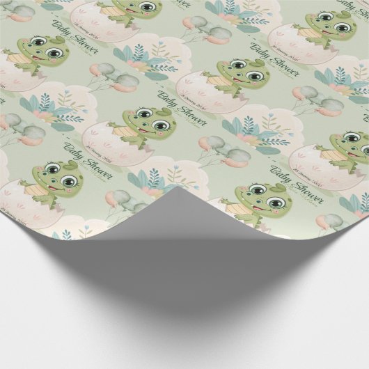 Kawaii Baby Alligator Hütet Eier Wasserfarbe Geschenkpapier (Ecke)