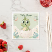 Kawaii Baby Alligator Hütet Eier Wasserfarbe Serviette (Beispiel)