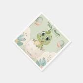 Kawaii Baby Alligator Hütet Eier Wasserfarbe Serviette (Ecke)