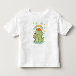 Kawaii Baby Dino with Candy Popsicle 🍭🦖☁️☀️ Kleinkind T-shirt