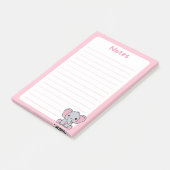 Kawaii Baby Elephant Soft Pink Post-it Klebezettel (angewinkelt)