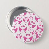 Kawaii Baby Pink und White Panda Muster Button (Vorne & Hinten)