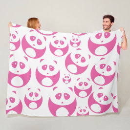 Kawaii Baby Pink und White Panda Muster Fleecedecke