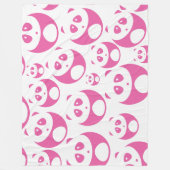 Kawaii Baby Pink und White Panda Muster Fleecedecke (Vorderseite)
