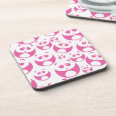 Kawaii Baby Pink und White Panda Muster Getränkeuntersetzer (Linke Seite)