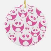 Kawaii Baby Pink und White Panda Muster Keramik Ornament (Hinten)