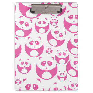 Kawaii Baby Pink und White Panda Muster Klemmbrett