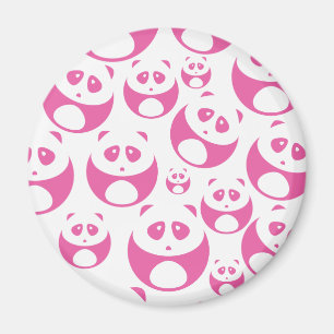 Kawaii Baby Pink und White Panda Muster Magnet
