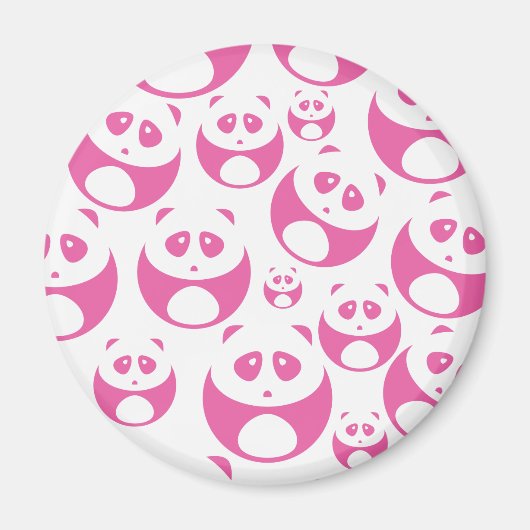 Kawaii Baby Pink und White Panda Muster Magnet (Vorne)