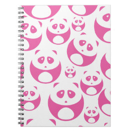 Kawaii Baby Pink und White Panda Muster Notizblock