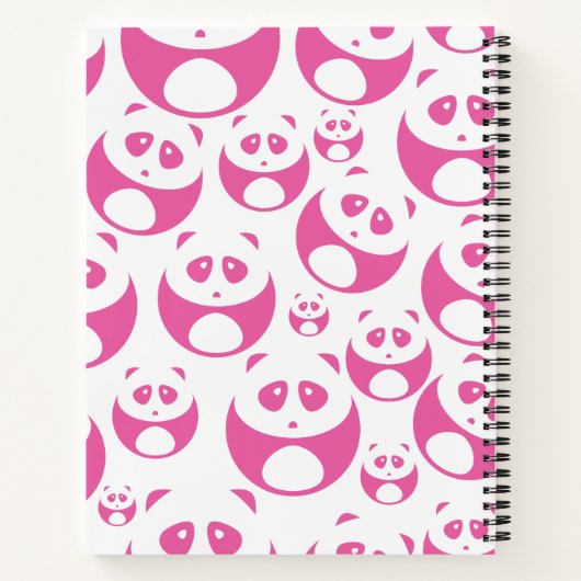 Kawaii Baby Pink und White Panda Muster Notizblock (Rückseite)