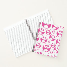Kawaii Baby Pink und White Panda Muster Notizblock