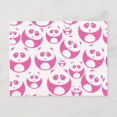Kawaii Baby Pink und White Panda Muster Postkarte (Vorderseite)