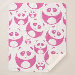 Kawaii Baby Pink und White Panda Muster Sherpadecke
