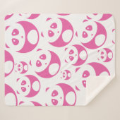 Kawaii Baby Pink und White Panda Muster Sherpadecke (Vorderseite (Horizontal))