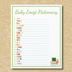 Kawaii Baby Shower: Sushi Baby Emoji Pictionary Flyer