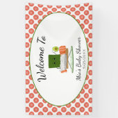 Kawaii Babydusche: Sushi und Lachs Roll Willkommen Banner (Vertikal)