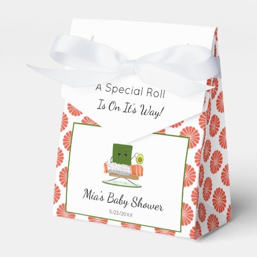 Kawaii Babydusche: Sushi und Salmon Roll Thema Geschenkschachtel (Vorderseite)