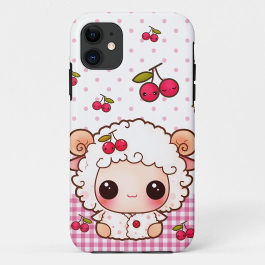 Kawaii Babyschafe und niedliche Kirschen Case-Mate iPhone Hülle (Rückseite)