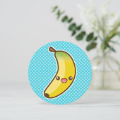 Kawaii Banana Birthday Party Einladung (Stehend Vorderseite)