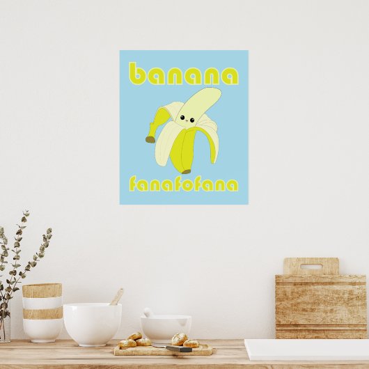 Kawaii Banana Fanafofana Poster (Küche)