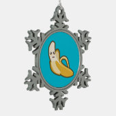 Kawaii Banane Schneeflocken Zinn-Ornament (Links)