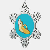 Kawaii Banane Schneeflocken Zinn-Ornament (Rechts)