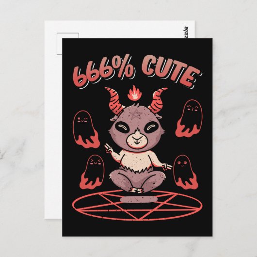 Kawaii Baphomet Occult Devil Goat Postkarte (Vorne/Hinten)