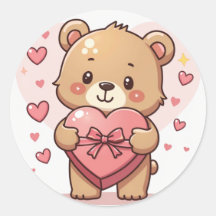 Kawaii Bär mit Herz-Schokolade Box