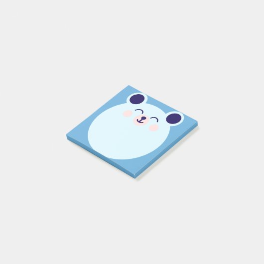 Kawaii-Bär Post-it Klebezettel (angewinkelt)
