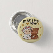 Kawaii-Bär und Schaf beste Freunde Süßer Pin-Butto Button (Vorne & Hinten)