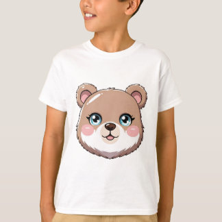 Kawaii-Bärenkopf T-Shirt