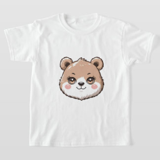 Kawaii-Bärenkopf T-Shirt