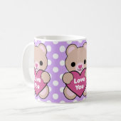 Kawaii Bärn-Herz-Liebe Sie Tasse (Vorderseite Links)